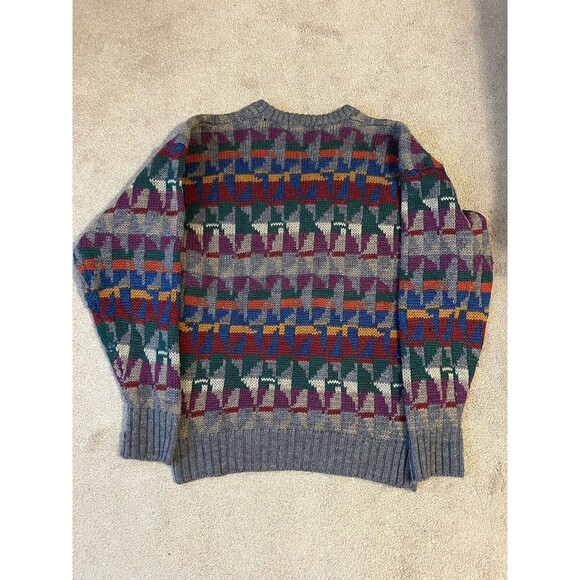 Vintage J McLaughlin Sweater Womens XL 90’s Art Colorful Wool Hand Knit Oversize - Picture 3 of 7